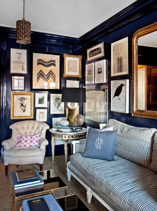 navy-blue-wall-paint-dining-room